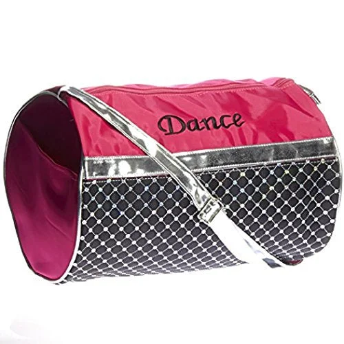 Duffle Bags for construction-Girl'S Quilted Nylon Dance Duffle Bag W/ Sequins