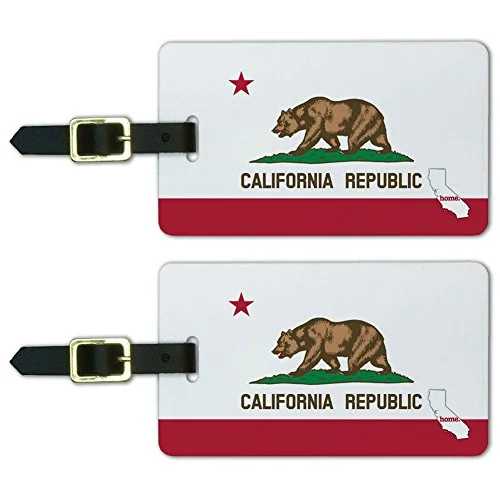 Suitcase for stylish commuting-Graphics & More California Ca Home State Luggage Suitcase Id Tags-Flag, White