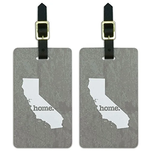 Suitcase for daily use-Graphics & More California Ca Home State Luggage Suitcase Id Tags-Textured Warm Grey Gray, White