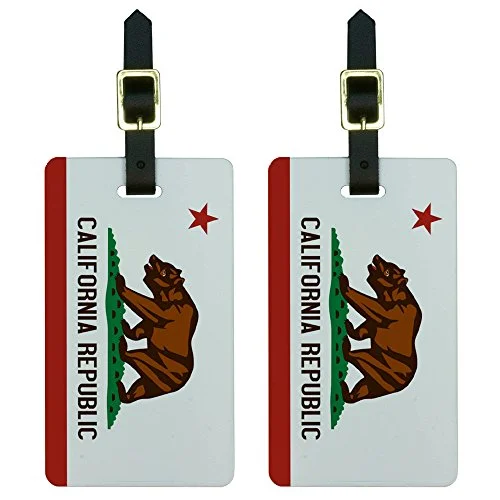 Suitcase for tropical trips-Graphics & More California Republic Flag Luggage Tags Suitcase Carry-On Id, White