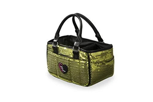 Suitcase for weekend travel-Green Sequin Ice Skating Bag Tennis Gym And Ballet Girls Athletic Bag