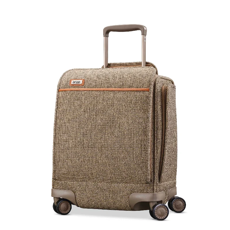 Suitcase with large capacity-Hartmann Tweed Legend 17" Underseat Carry On Spinner Natural Tweed Missing Snap Final Sale