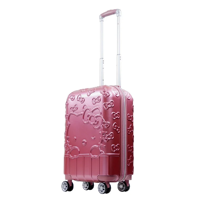 Suitcase with sturdy zippers-Hello Kitty Portrait & Bows 22.5" Carry-on Luggage Spinner Suitcase