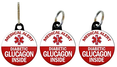 Suitcase for travel organizers-Henry The Buttonsmith Glucagon Diabetic Bag Tag Set (Basic Set)