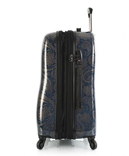 Suitcase with organizer compartments-Heys 26 Inches, Indigo Paisley