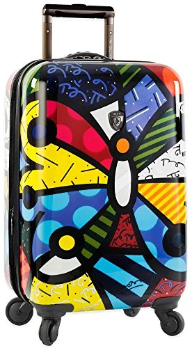 Suitcase for frequent travelers-Heys America Multi -Britto Butterfly 21-Inch Carry-On Spinner Luggage