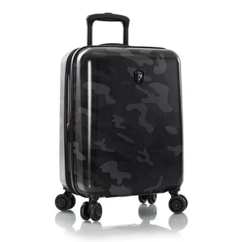 Suitcase for kids’ trips-Heys Black Camo 21" Carry-On Hardside Spinner Suitcase