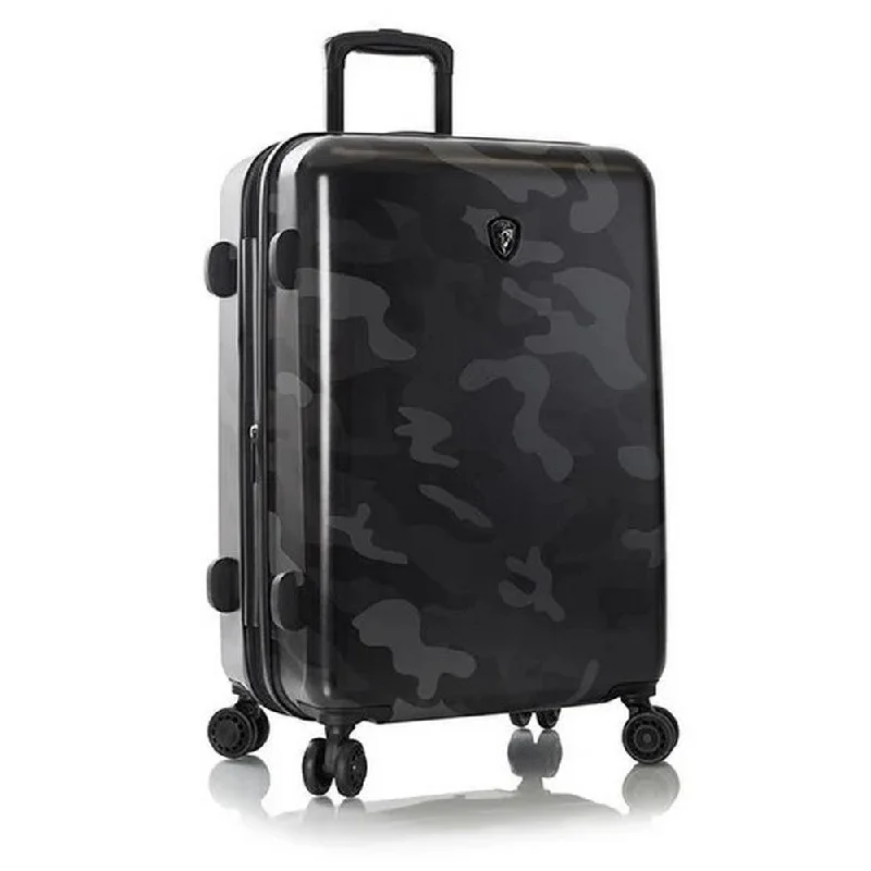 Suitcase with water-resistant shell-Heys Black Camo 26" Hardside Spinner Suitcase