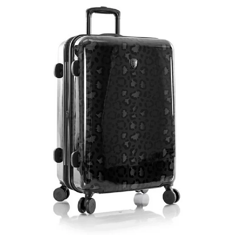 Suitcase for urban commuting-Heys Black Leopard 26" Hardside Spinner Suitcase