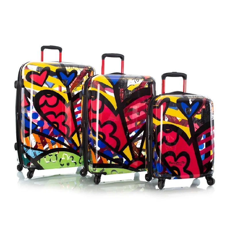 Suitcase with sturdy zippers-Heys Britto A New Day 3pc Spinner Luggage Set Transparent