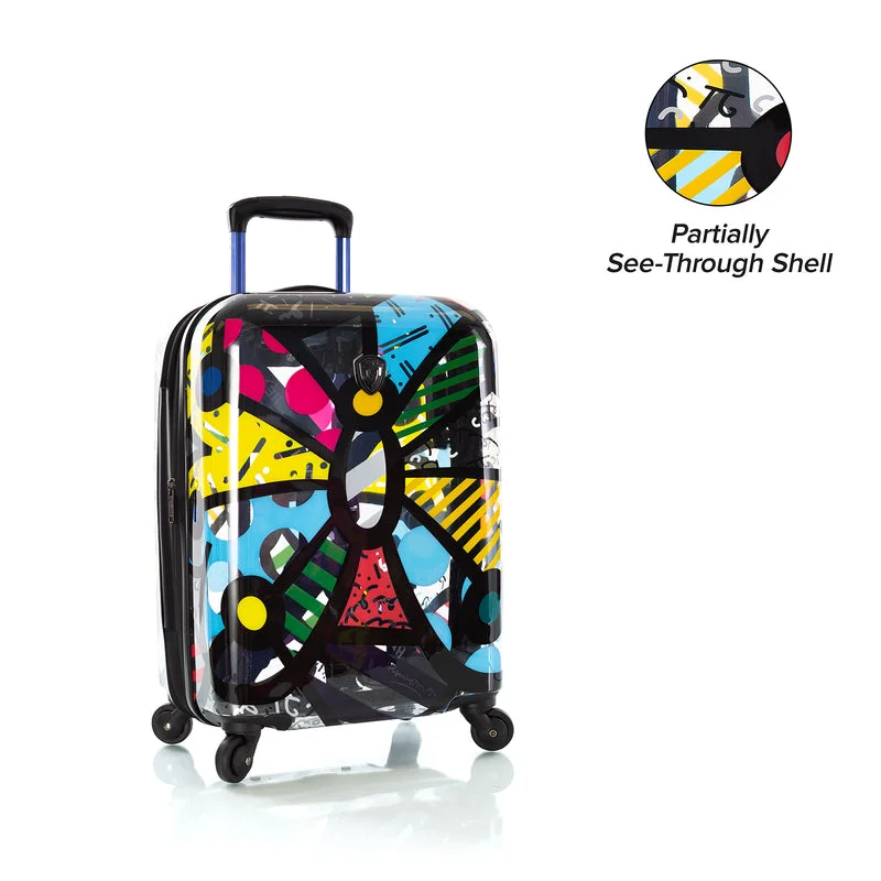 Suitcase for frequent flyers-Heys Britto Butterfly Transparent 21" Carry-On Hardside Spinner Suitcase