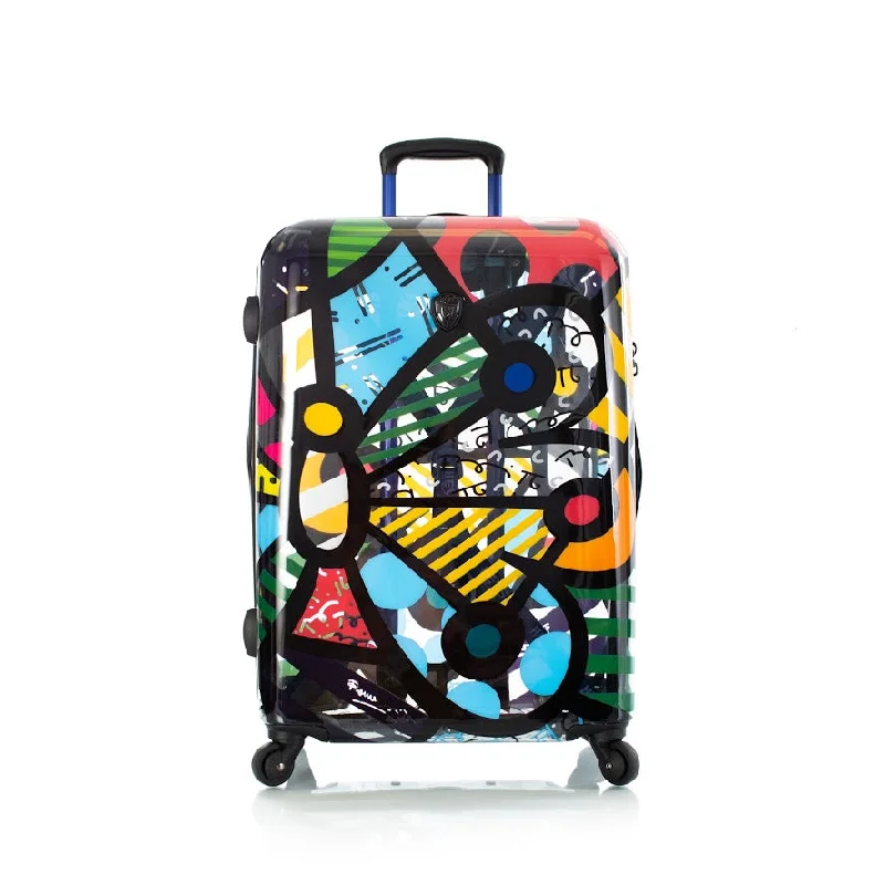 Suitcase with modern logos-Heys Britto Butterfly Transparent 26" Spinner Luggage