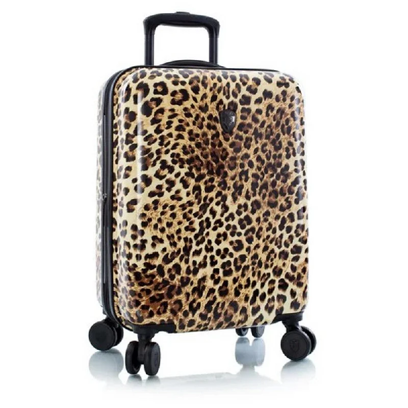 Suitcase for long journeys-Heys Brown Leopard 21" Carry-On Hardside Spinner Suitcase