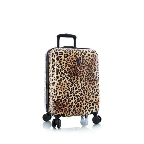 Suitcase for luxury vacations-Heys Brown Leopard 21" Carry On Spinner