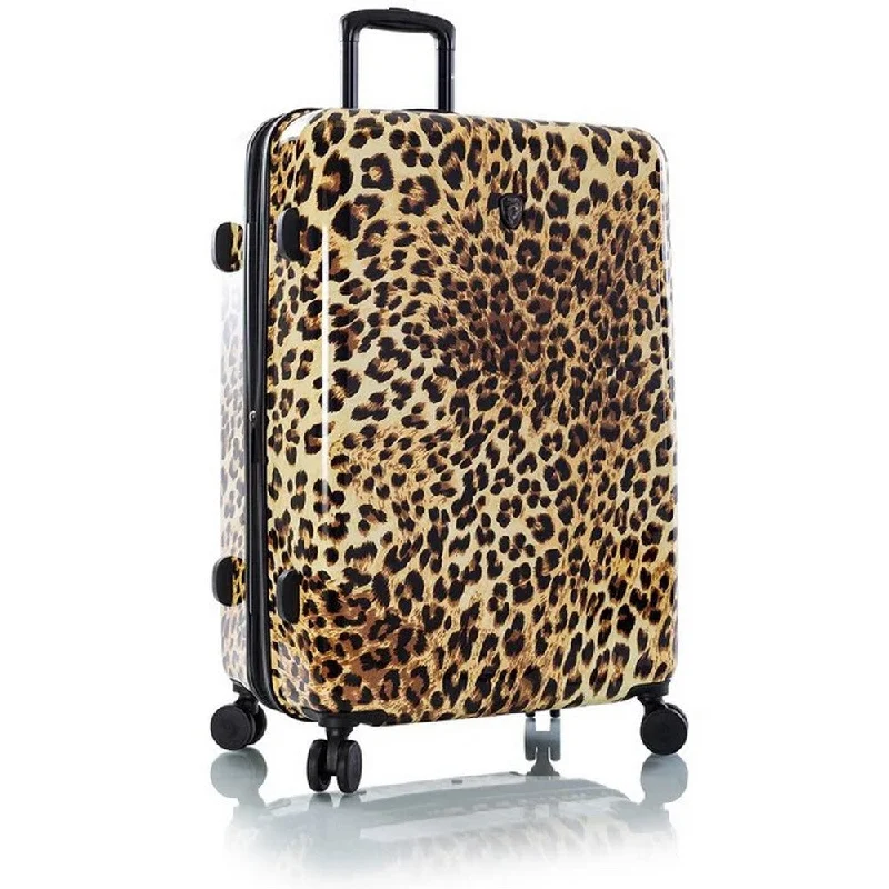 Suitcase for travel organizers-Heys Brown Leopard 30" Hardside Spinner Suitcase