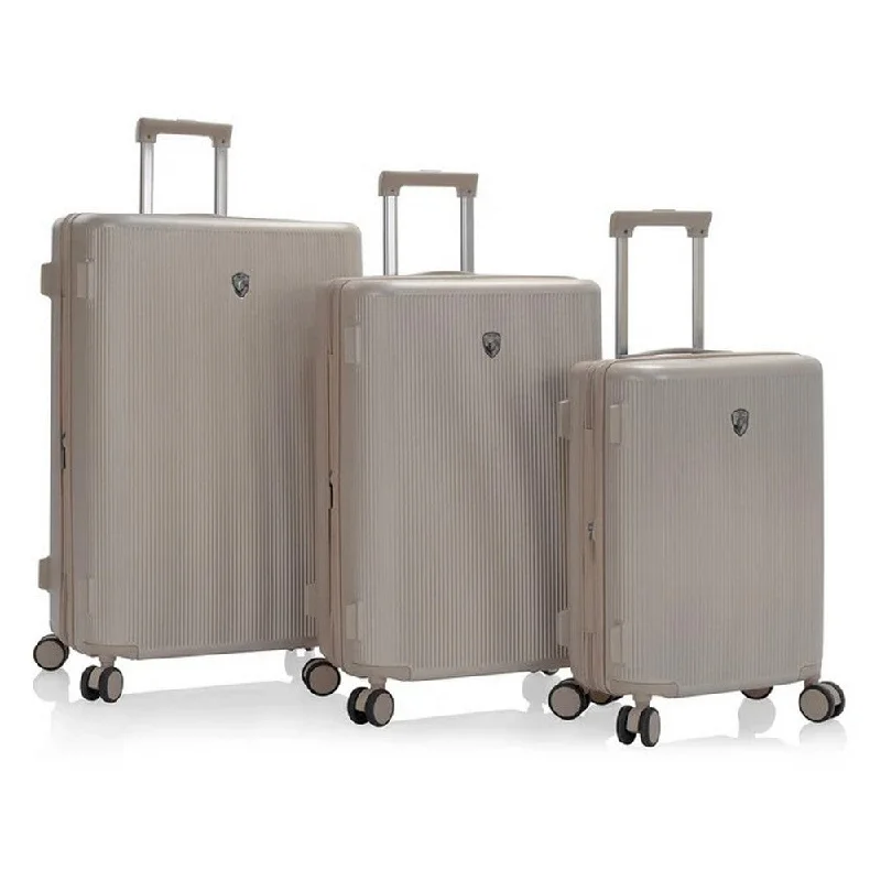 Suitcase for lightweight trips-Heys Earth Tones 3 Piece Hardside Spinner Luggage Set