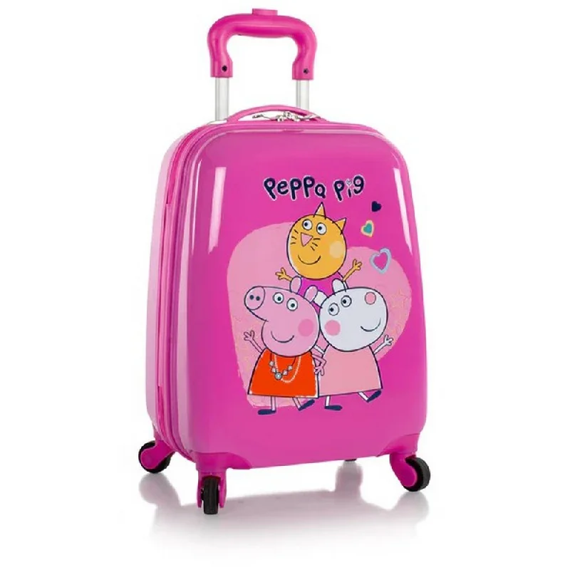 Suitcase with hidden zippers-Heys eOne Peppa Pig 18" Hardside Carry-On Spinner Suitcase