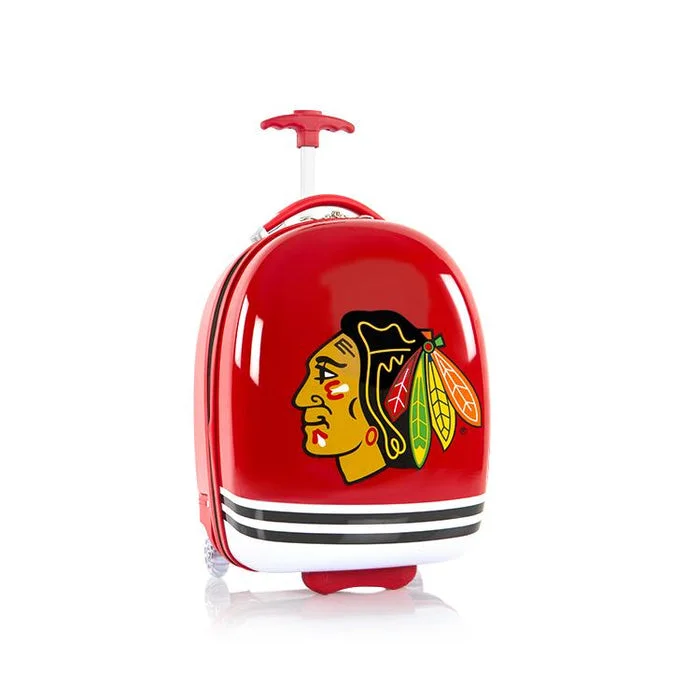 Suitcase with water-resistant fabric-Heys NHL Chicago Blackhawks Kids 18" Carry On Hardside Suitcase