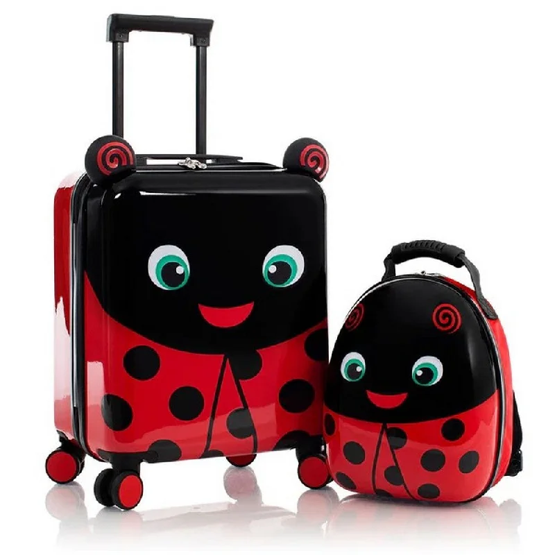 Suitcase with durable zippers-Heys Super Tots Lady Bug 18" Hardside Carry-On Spinner Suitcase With Backpack