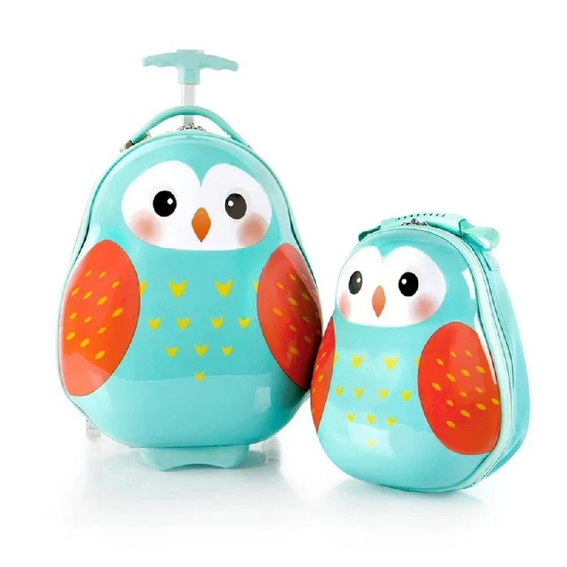 Suitcase for eco-friendly design-Heys Travel Tots Owl 18" Hardside Carry-On Suitcase with Backpack