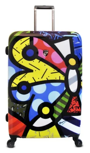 Suitcase for road trips-Heys Usa Luggage Britto Butterfly 30 Inch Hardside Spinner, Butterfly, 30 Inch