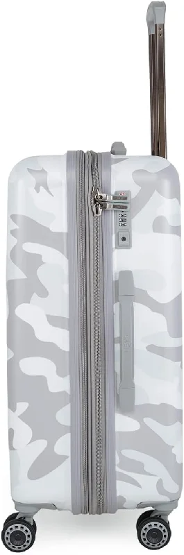 Suitcase with protective lining-Heys White Camo 26" Spinner Suitcase