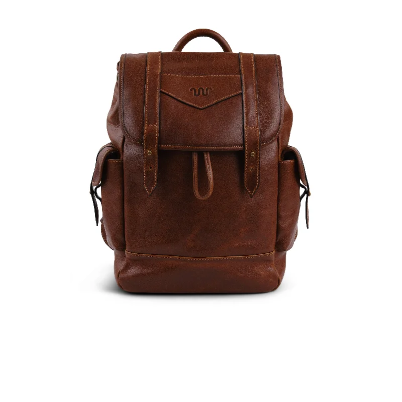 Backpack with reflectors-Kineño Leather Backpack