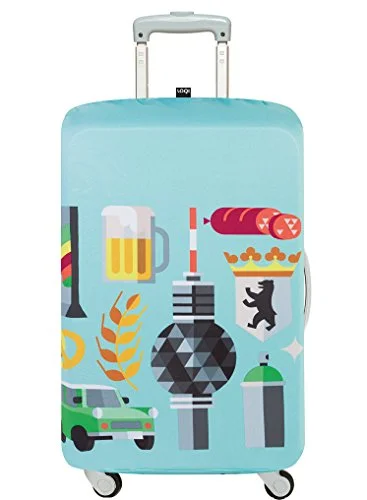 Suitcase with large zippers-Loqi Hey Studio Berlin Luggage Cover