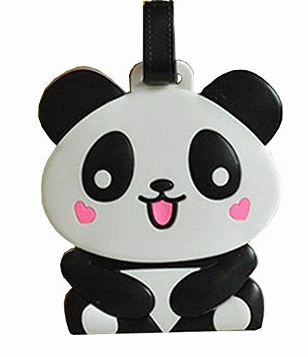 Suitcase with soft shell-Lovely Cartoon Travel Accessories Travelling Luggage Tag/Id Holder Smiling Panda