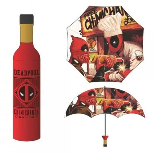 Suitcase for winter travel-Marvel Deadpool Chimichanga Umbrella With Case