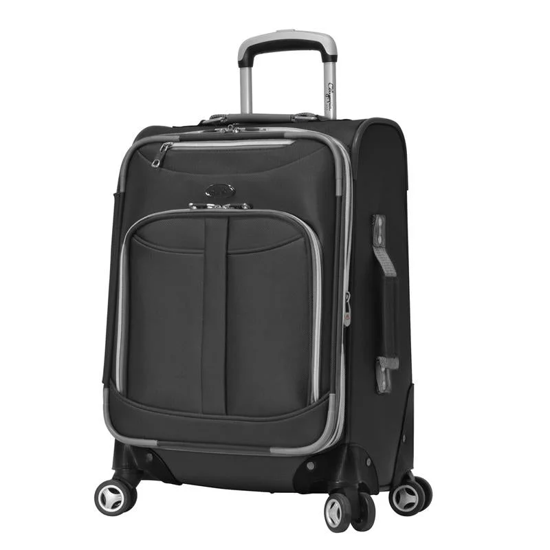 Suitcase with lockable design-Olympia Tuscany 21" Exp Carry On Spinner Luggage