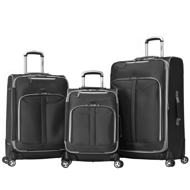 Suitcase for weekend getaways-Olympia Tuscany 3pc Exp Spinner Luggage Set