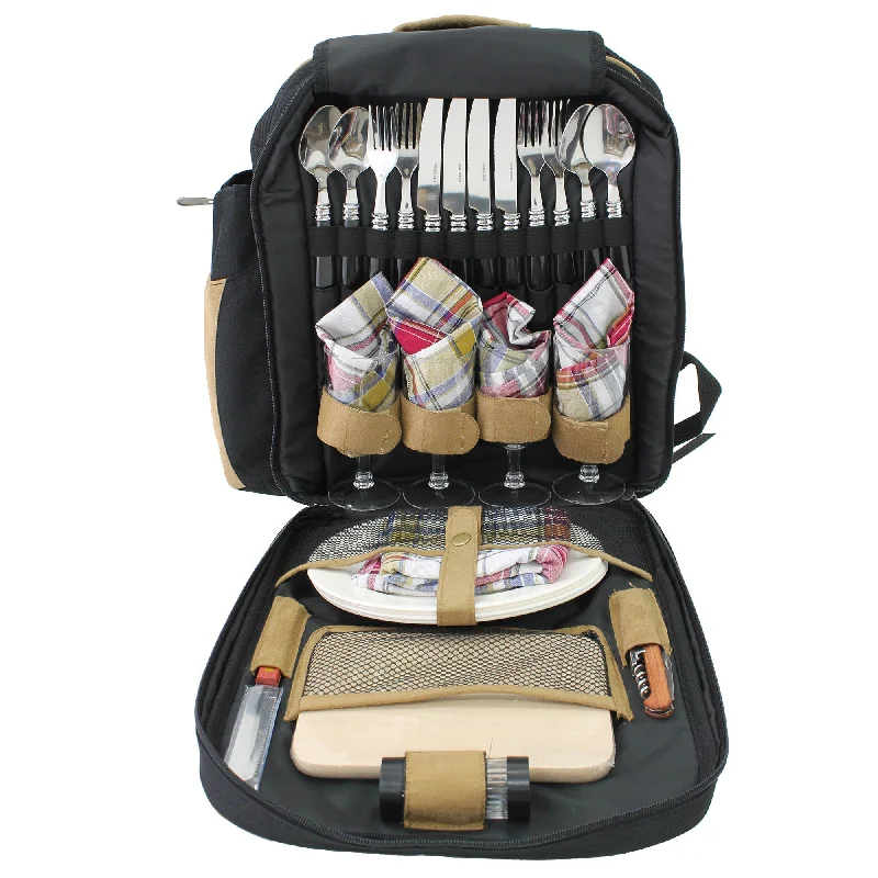 Compact backpack-Picnic Backpack For 4