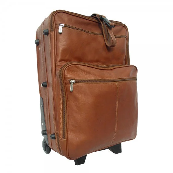 Suitcase for overnight travel-Piel Leather 22" Wheeled Traveler Case Assorted Colors