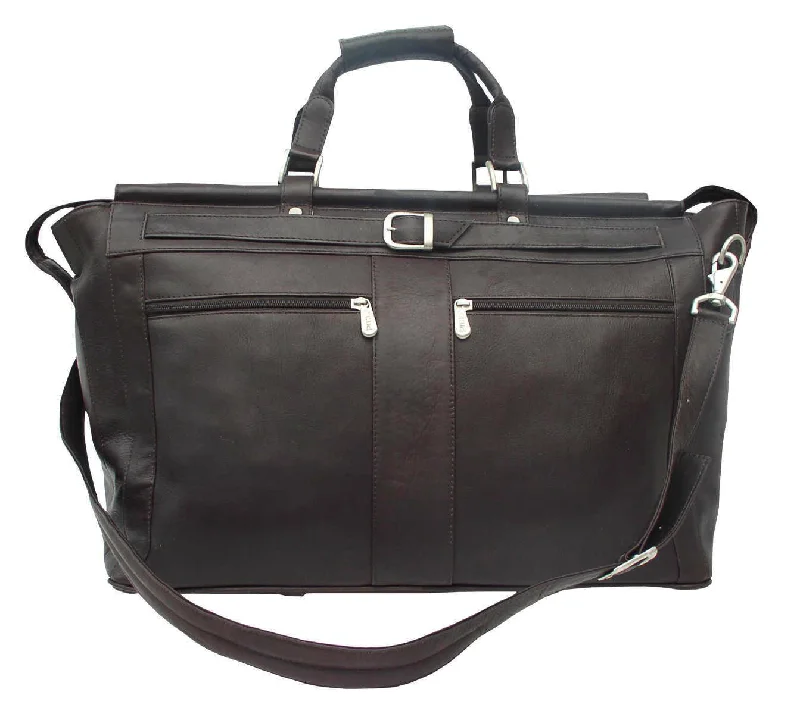 Duffle Bags for festivals-Piel Leather Carpet Bag with Pockets