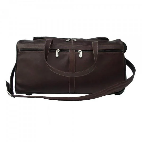 Duffle Bags for sports events-Piel Leather Duffel On Wheels