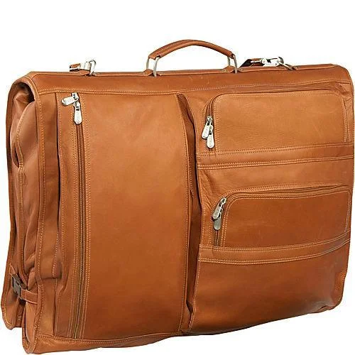 Suitcase with sleek patterns-Piel Leather Executive Expandable Garment Bag