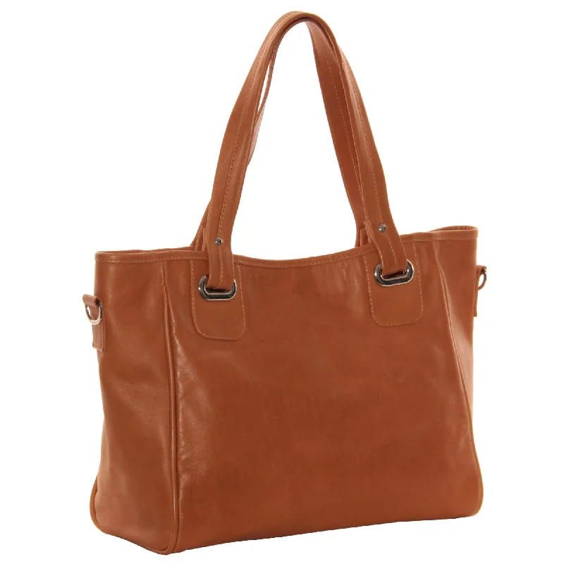 Suitcase for winter vacations-Piel Leather Open Tote Bag