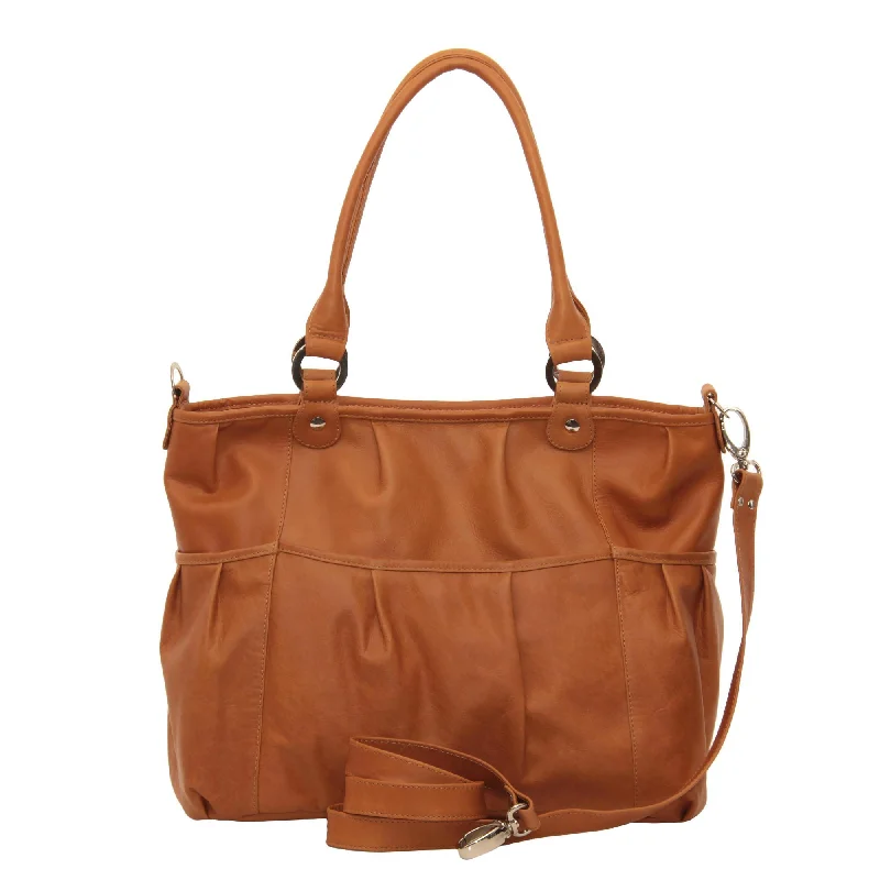 Suitcase for outdoor use-Piel Leather Zippered Cross-Body Tote