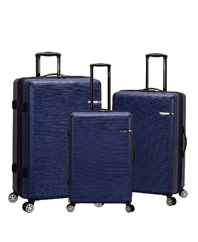 Suitcase with durable wheels-Rockland Skyline 3Pc Non Expandable Luggage Set