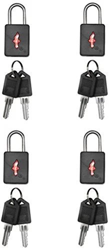 Suitcase for overnight stays-Safe Skies Tsa Family Four-Pack Tsa Padlocks, Black