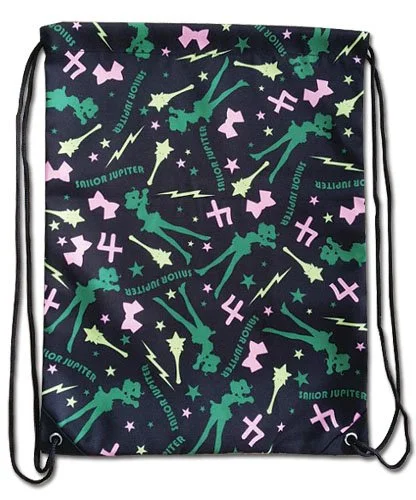 Suitcase with padded handles-Sailor Moon Sailor Jupiter Pattern Drawstring Bag