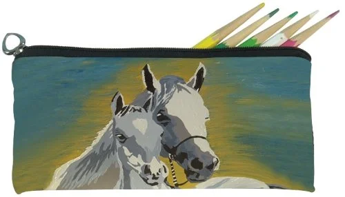 Suitcase for family vacations-Salvador Kitti Small Pencil Bag (Horse - A Mother'S Love)