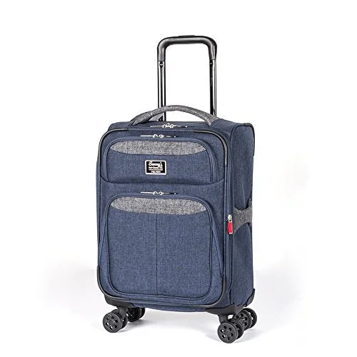 Suitcase with protective shell-Sammy'S Soft Goods Co. Saint Dominique Expandable 20" Suitcase, Navy/Grey