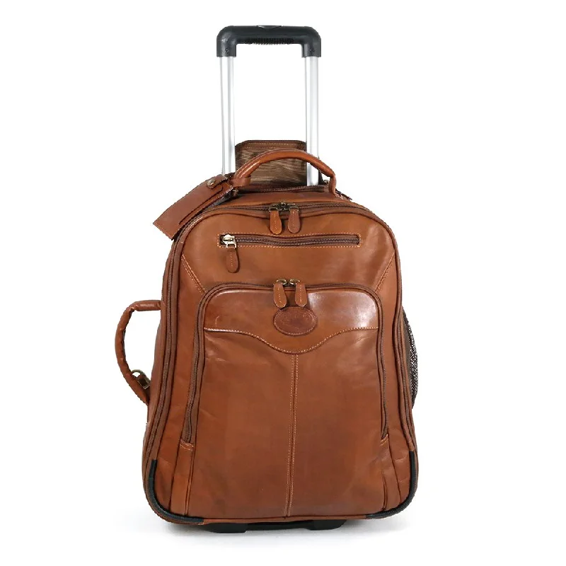 Backpack with padded frame-Santa Fe Leather Wheeled Backpack