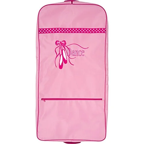 Suitcase with adjustable handles-Sassi Designs Girls Pink Polka Dot Ballet Shoes Sweet Delight Dance Garment Bag