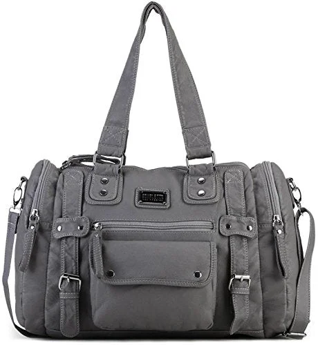 Suitcase with extra padding-Scarleton Soft Barrel Shoulder Bag H148524 - Ash