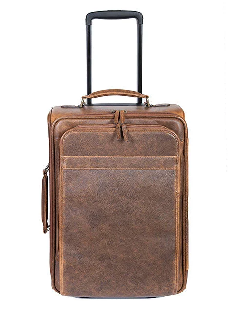 Suitcase for urban explorers-Scully Aerosquadron Collection Leather Wheeled Carry On Walnut