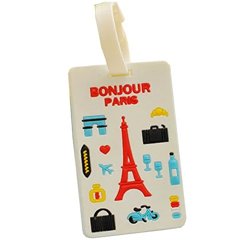 Suitcase for business travel-Set Of 2 Retro Travel Accessories Travel Square-Shape Luggage Tags, Eiffel Tower