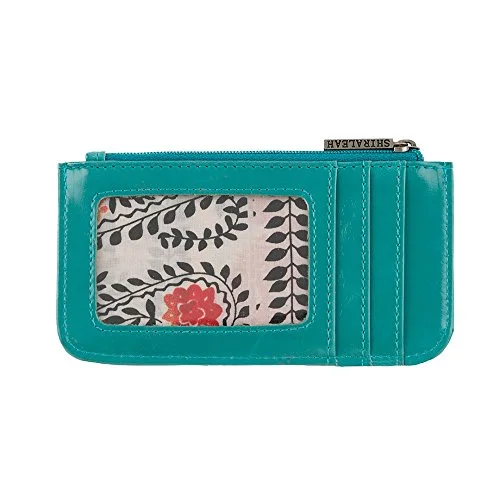 Suitcase for outdoor use-Shiraleah Harper Card Case, Aqua